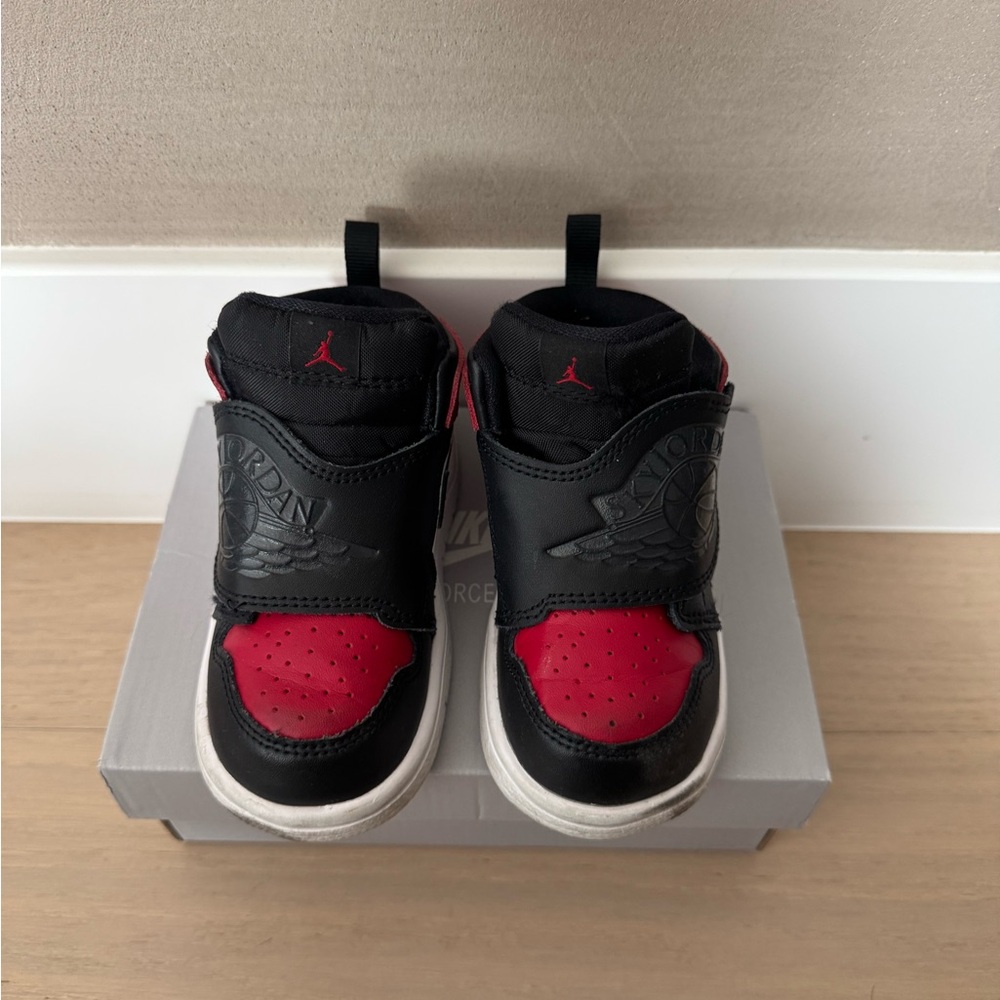 Kids Black and Red Jordan Shoes